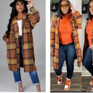Orange‎ and Black Utility Jacket with Bold Design